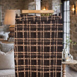 Ann Taylor Size 4 Petite Ladies Skirt Brown Plaid Pencil Skirt